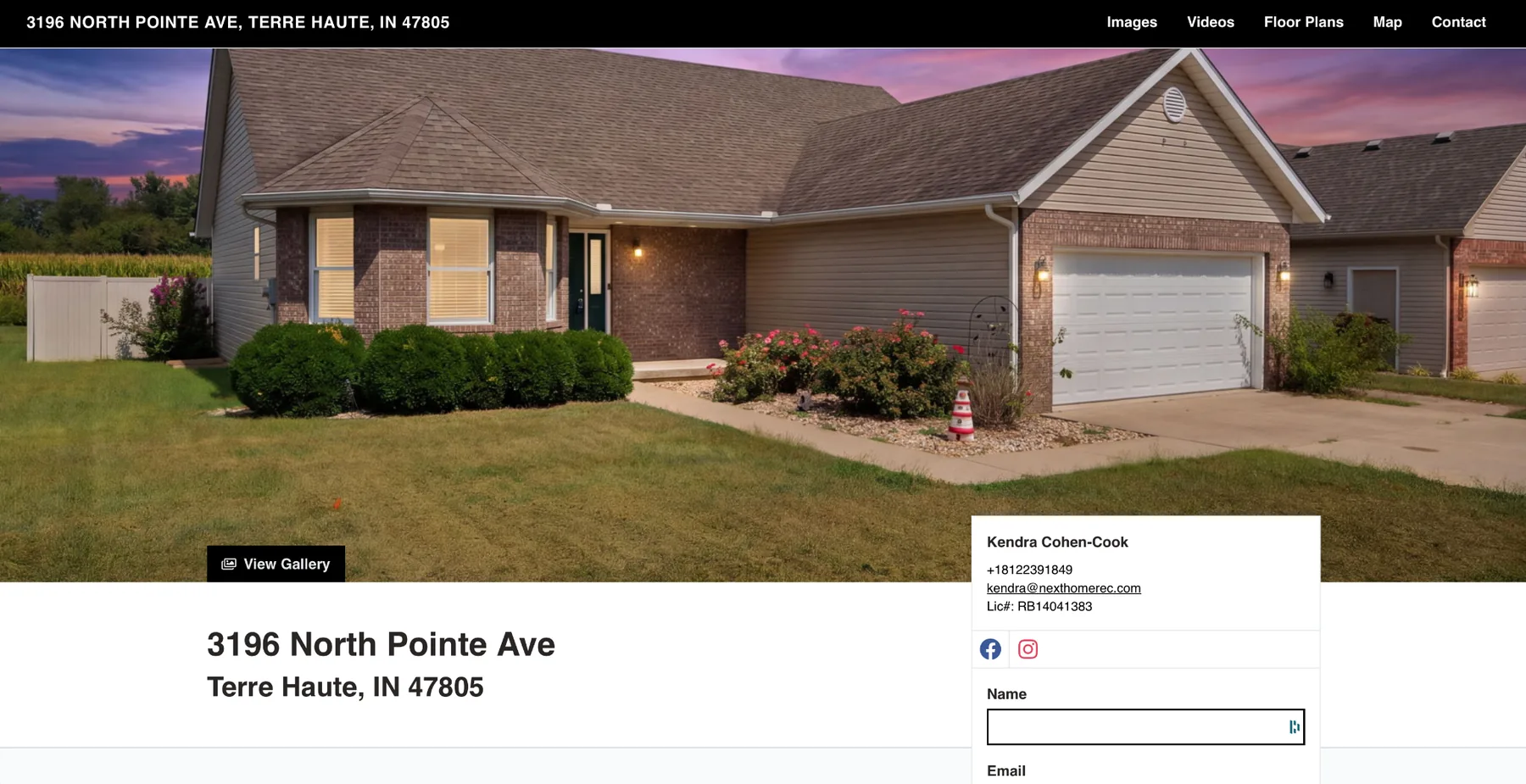 Single-listing property website